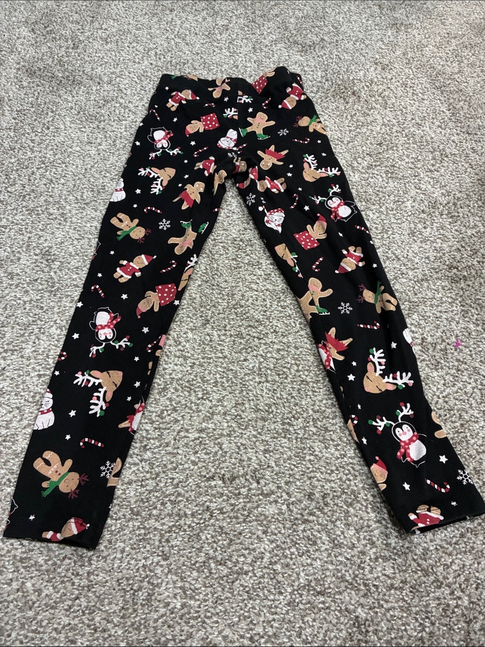 Kids Black Holiday Print Leggings